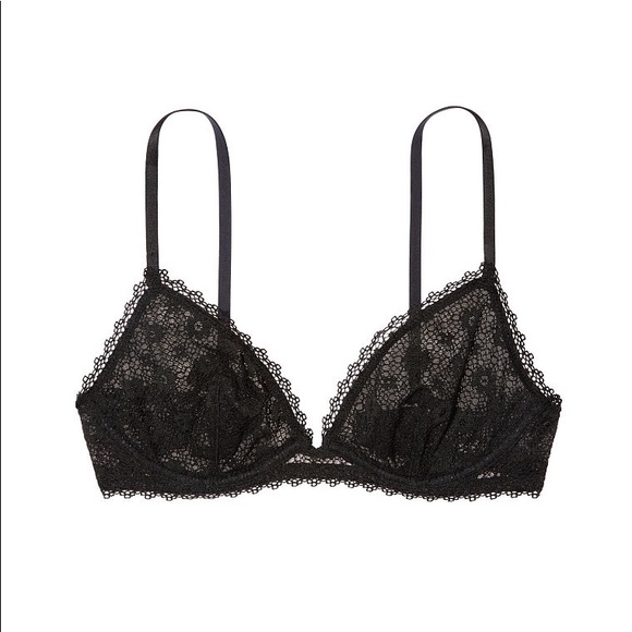 🎁3/$22 NWT Black Victoria’s Secret Lace Bralette - Picture 3 of 7